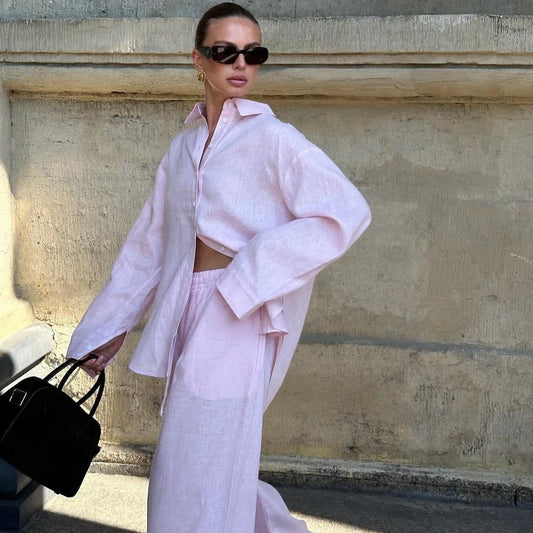 European And American Cotton Casual Shirt Long Sleeve Top