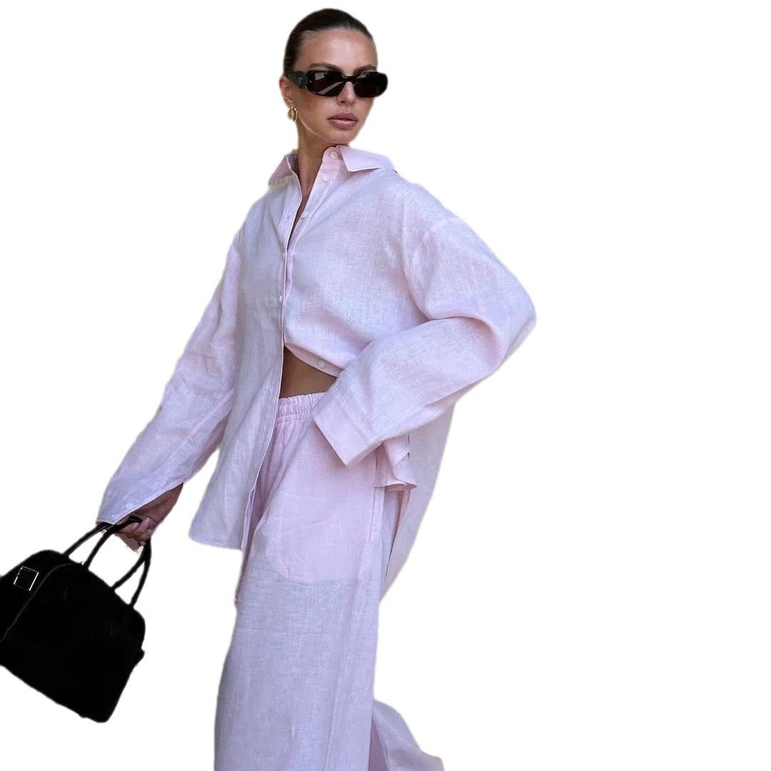 European And American Cotton Casual Shirt Long Sleeve Top
